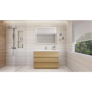Angeles 48 in. W Vanity in White Oak with Reinforced Acrylic Vanity Top in White with White Basin