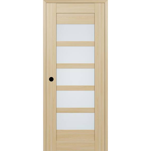 Belldinni 36 in. x 84 in. Vona 07-07 Right-Hand 5-Lite Frosted Glass Loire Ash Composite DIY-Friendly Single Prehung Interior Door