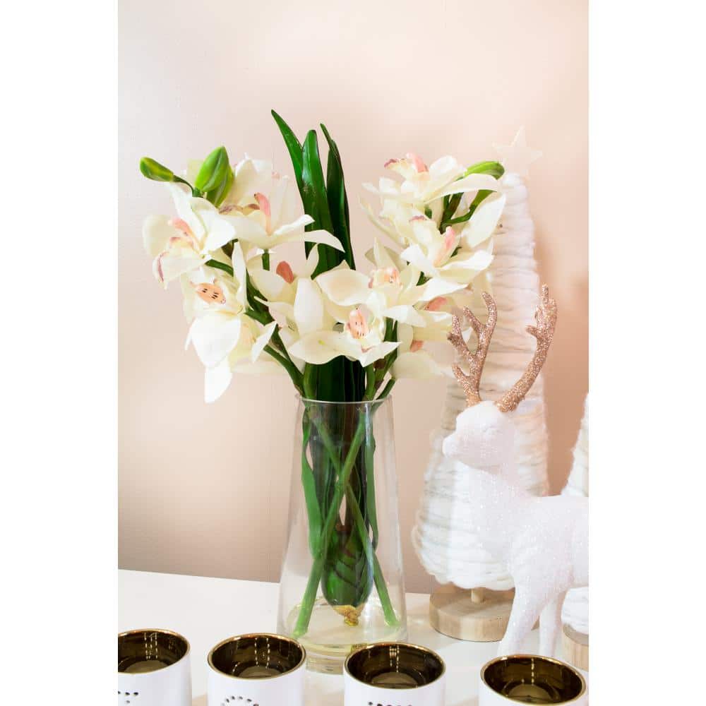 Orchid Elegance Outdoor Tabletop Cymbidium in Glass Vase
