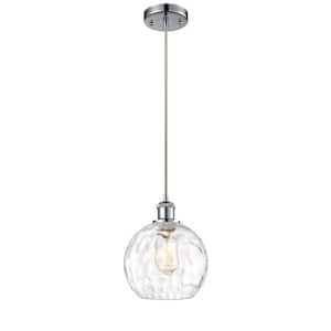 Athens Water Glass 60-Watt 1 Light Polished Chrome Shaded Mini Pendant Light with Clear glass Clear Glass Shade
