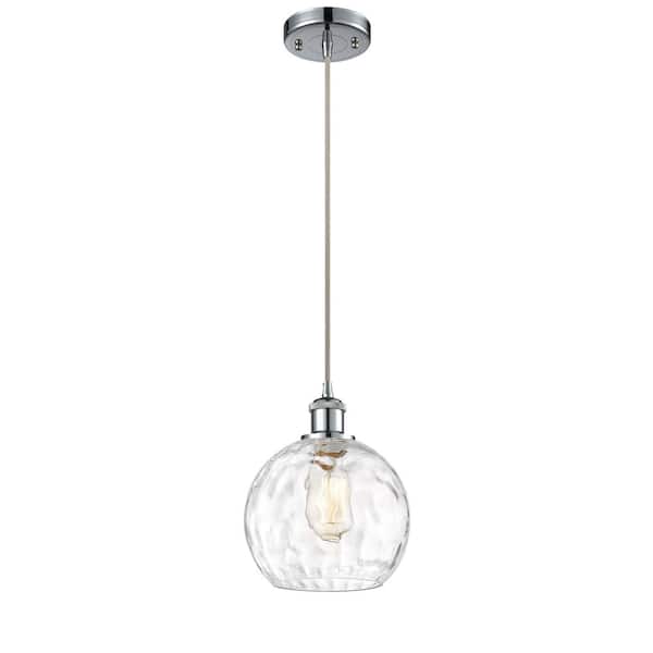 Innovations Athens Water Glass 60-Watt 1 Light Polished Chrome Shaded Mini Pendant Light with Clear glass Clear Glass Shade