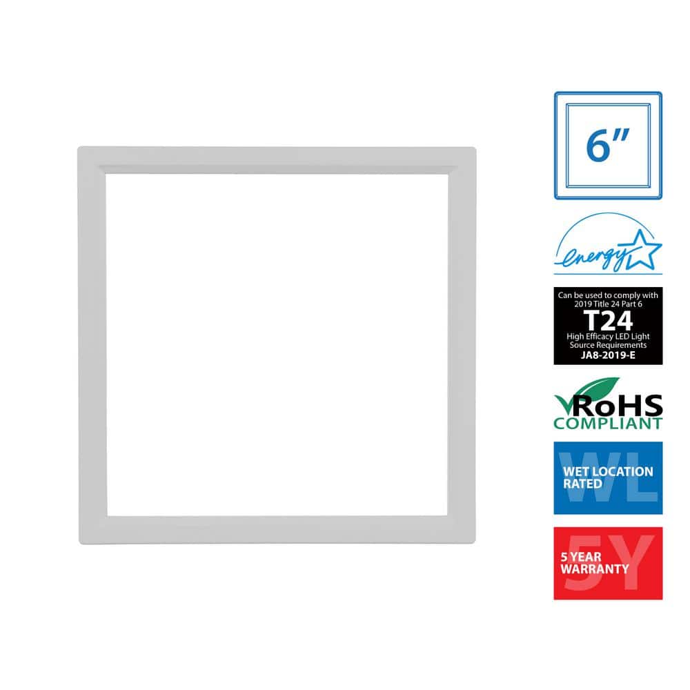 6-Inch White Square Selectable LED Surface Mount Downlight