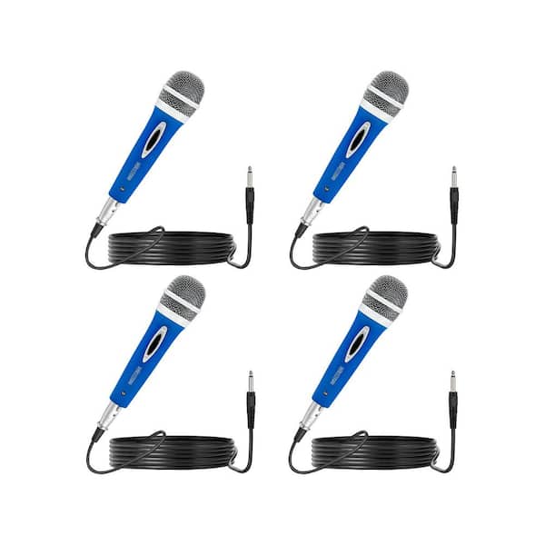 Blue Dynamic Vocal Handheld Microphone with ON Off Switch/16 ft. Detachable Cable (4-Pack)