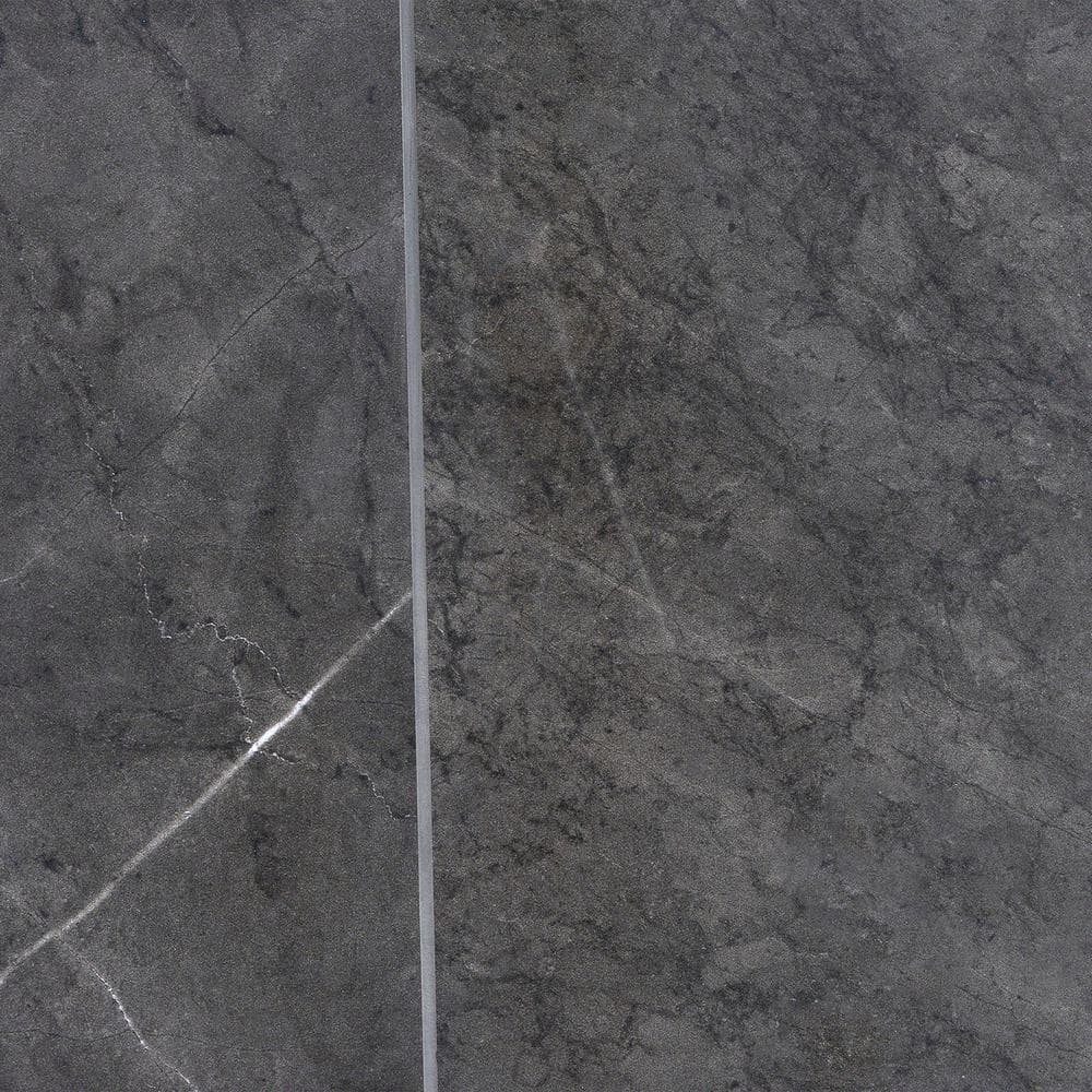 Grace Large Format Dark Gray Polished Porcelain Marble Look Tile