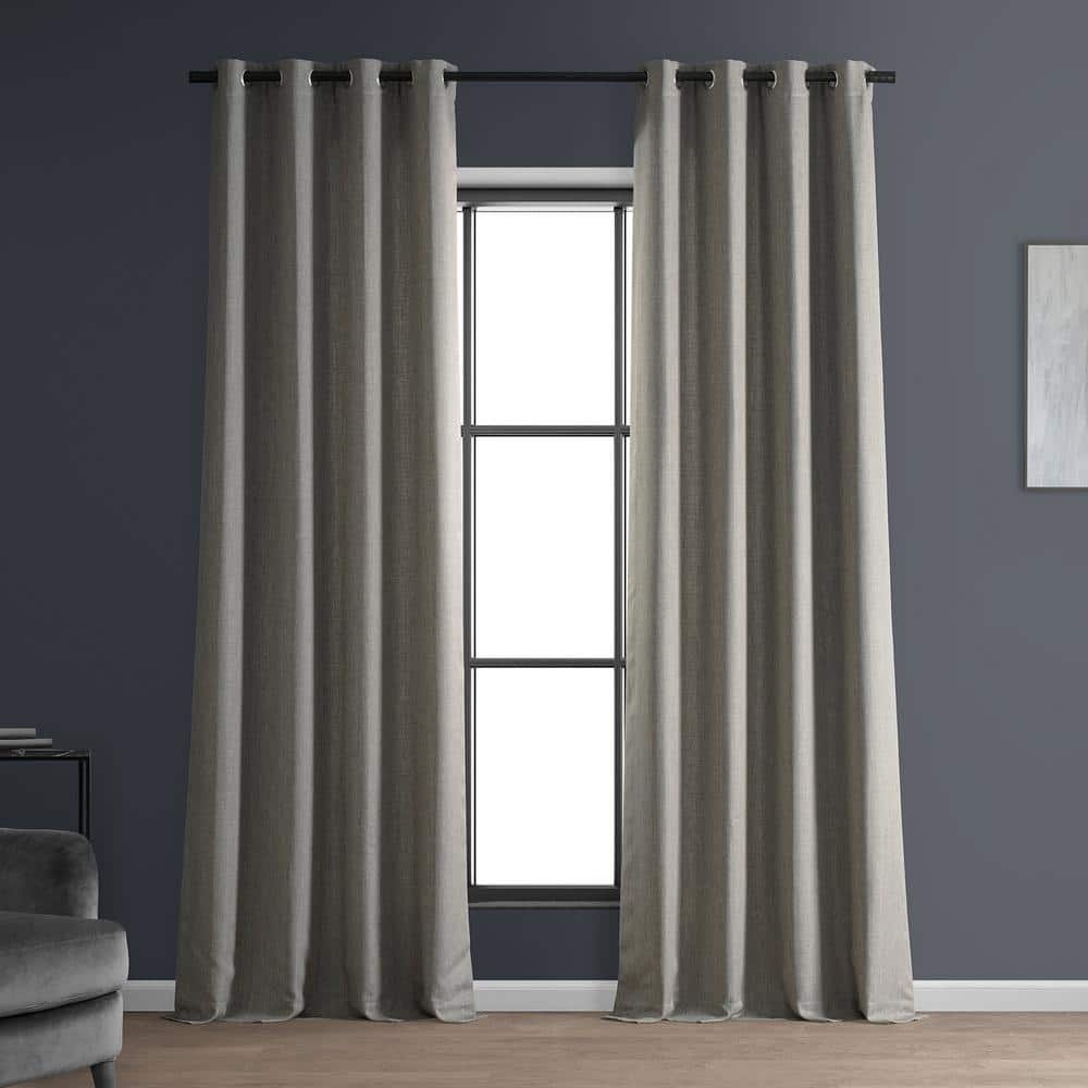Exclusive Fabrics & Furnishings Fossil Grey Italian Faux Linen Grommet