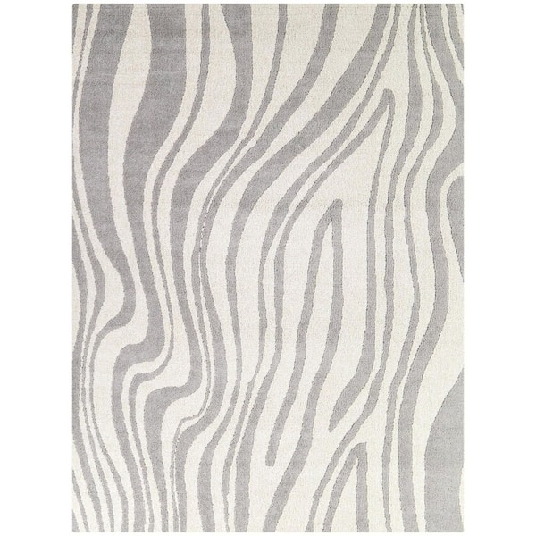 Leonor Grey 5 ft. 3 in. x 7 ft. Striped Area Rug