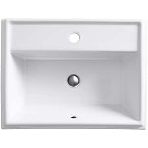 Tresham Drop-In Vitreous China Bathroom Sink in White with Overflow Drain