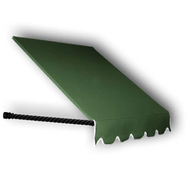 AWNTECH 8.38 ft. Wide Santa Fe Twisted Rope Arm Window/Entry Fixed Awning (24 in. H x 12 in. D) Forest