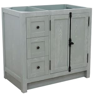 Plantation 36 in. W x 21.5 in. D x 34.5 in. H Bath Vanity Cabinet Only in Gray Ash with Right Side Doors