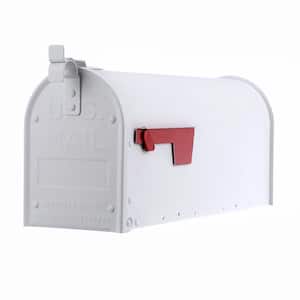 Black/White ZfgG Large Capacity Locking Post and Rust Proof Vacation Mailbox Color : White