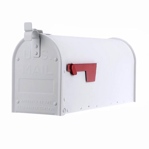 Gibraltar Mailboxes Admiral Textured White, Medium, Aluminum, Post Mount Mailbox