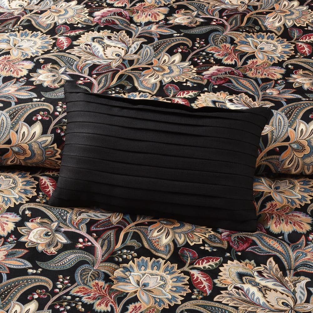 Calabria Black Polyester Rectangular Minimalist Throw Pillow