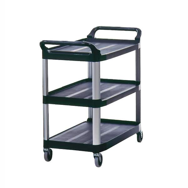 Rubbermaid Commercial Products 20 in. W 300 lbs. Capacity Polypropylene/Metal Utility Cart with Swivel Casters in Black