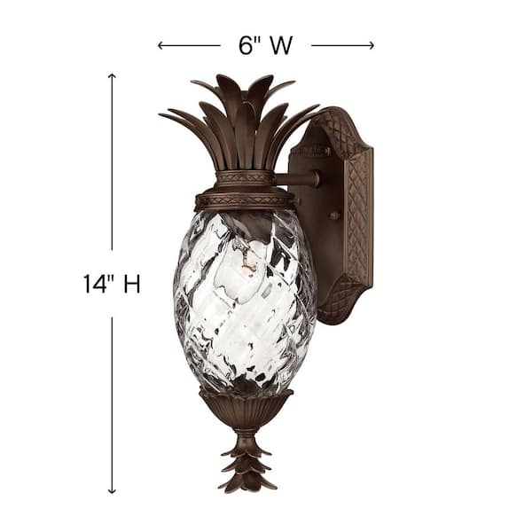 Plantation 1-Light Copper & Bronze Hardwired Outdoor Wall Lantern Sconce