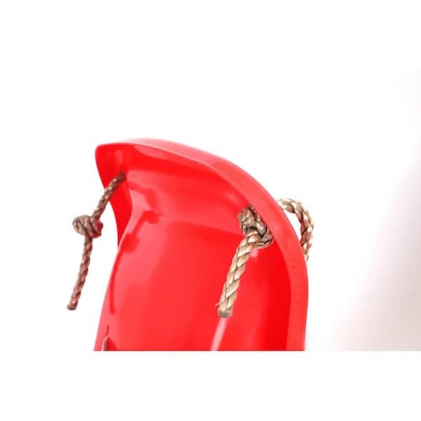 PLAYBERG Red Plastic Baby and Toddler Swing Seat with Hanging Ropes