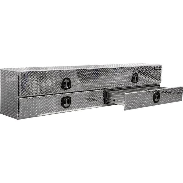 Lund 61 in White Steel Flush Mount Full Size Chest Truck Tool Box with mounting hardware and keys included
