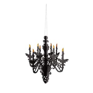 17 in. Wood Board Chandelier Hanging Decor Halloween Prop