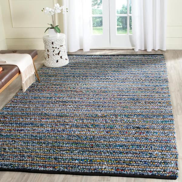 Cape Cod Multi/Natural 4 ft. x 4 ft. Square Striped Area Rug