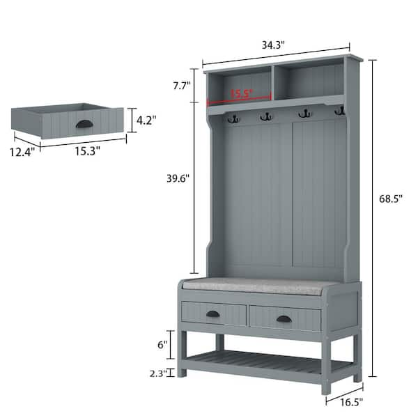 Storage Cabinet Coat Rack/Hallway Bedroom Cube Dresser w/Storage Shelf &  Drawers, 1 Unit - Kroger