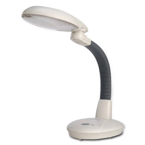 SPT EasyEye 19.5 in. 4 Tube Bulb Gray Desk Lamp with Ionizer