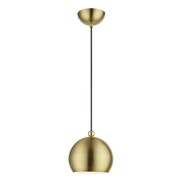 AVIANCE LIGHTING Hallshire 1-Light Antique Brass Island Globe Mini Pendant