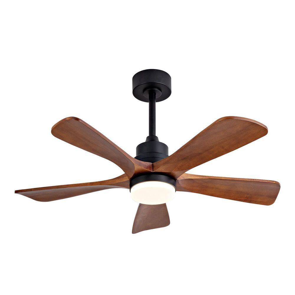 42 in. Modern Noiseless Downrod Mount Ceiling Fan with Lights and Remote, 5 Blades, Reversible DC Motor, Wood Fan price history on PriceWatchPro