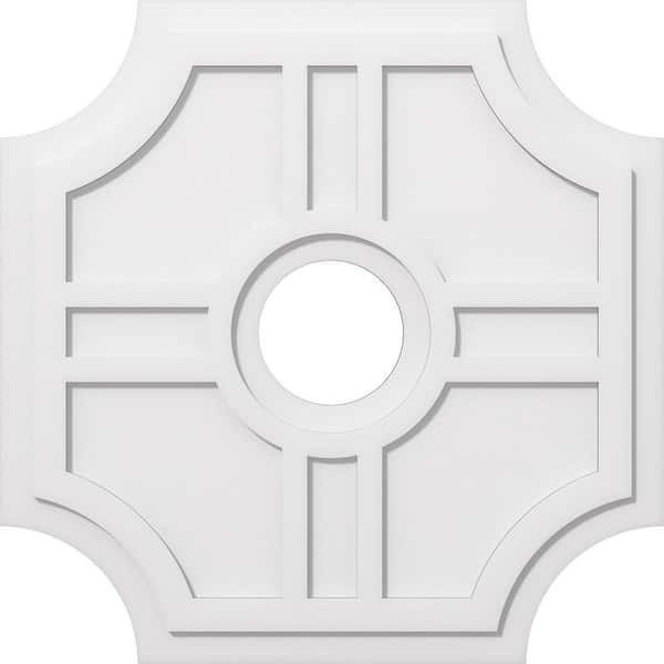 Ekena Millwork 1 in. P X 10-1/2 in. C X 32 in. OD X 7 in. ID Haus Architectural Grade PVC Contemporary Ceiling Medallion