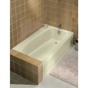 Villager 5 ft. Right Drain Rectangular Alcove Soaking Tub in Almond