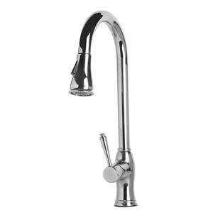 Single-Handle Pull-Down Sprayer Kitchen Faucet in Polished Stainless Steel