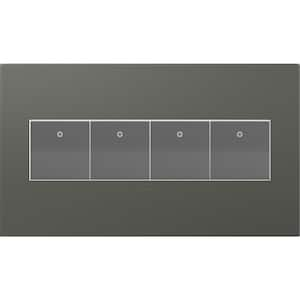 adorne 4 Gang Decorator/Rocker Wall Plate, Moss Grey (1-Pack)