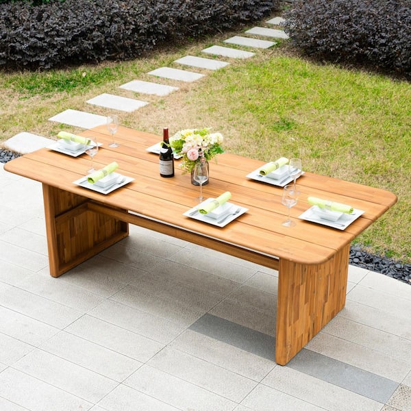 DIRECT WICKER Numa Natural 7-Piece Acacia Wood Rectangular Outdoor