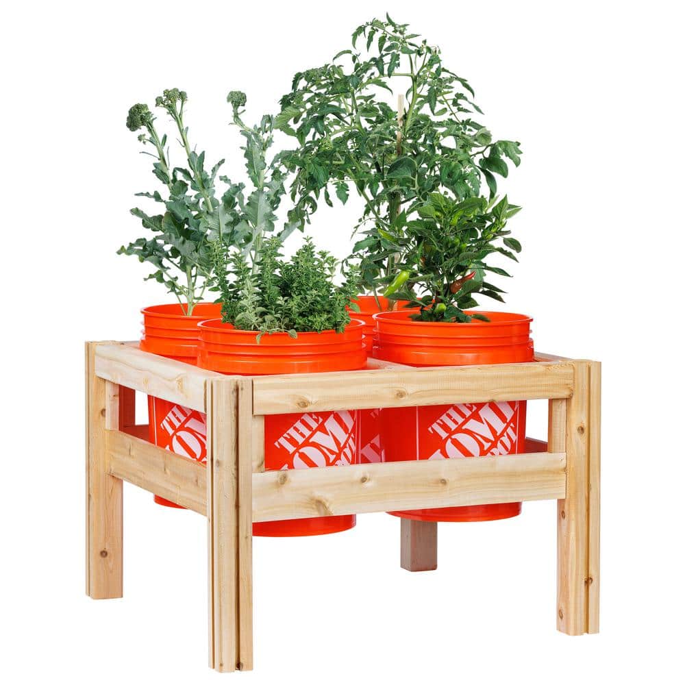 4-Bucket Natural Wood Cedar Elevated Garden Raised Bed Frame (29 in. L x 28 in. W x 20 in. H) price history on PriceWatchPro