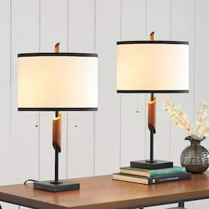 24 in. Steel Indoor Table Lamp with Linen Shade