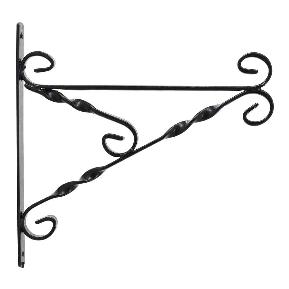 12-inch Black Metal Weather Resistant Plant Bracket Set