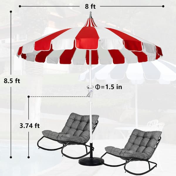 8 ft. Pagoda Outdoor Market Umbrella in Red