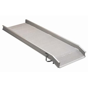 2,800 lb. Capacity Aluminum Van Walk Ramp with Apron 29 in. W x 6 ft. L with Side Rails, Position Stop and Safety Chains