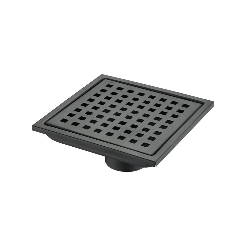 1-Piece 6 in. Square Shower Floor Drain Bath Hardware Set with Strainer Inc