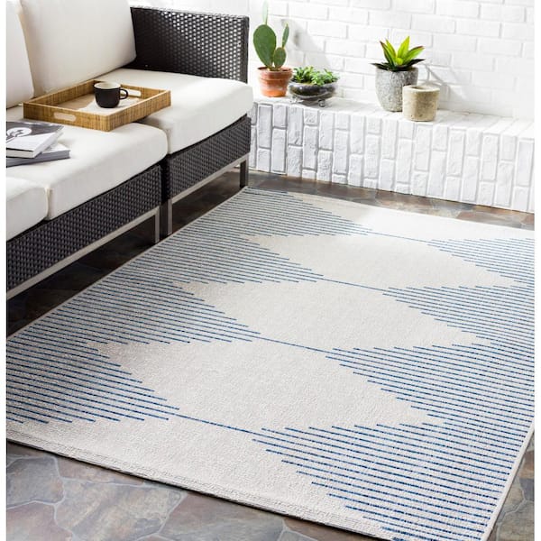 Peroti White 5 ft. 3 in. x 7 ft. 7 in. Indoor/Outdoor Patio Area Rug