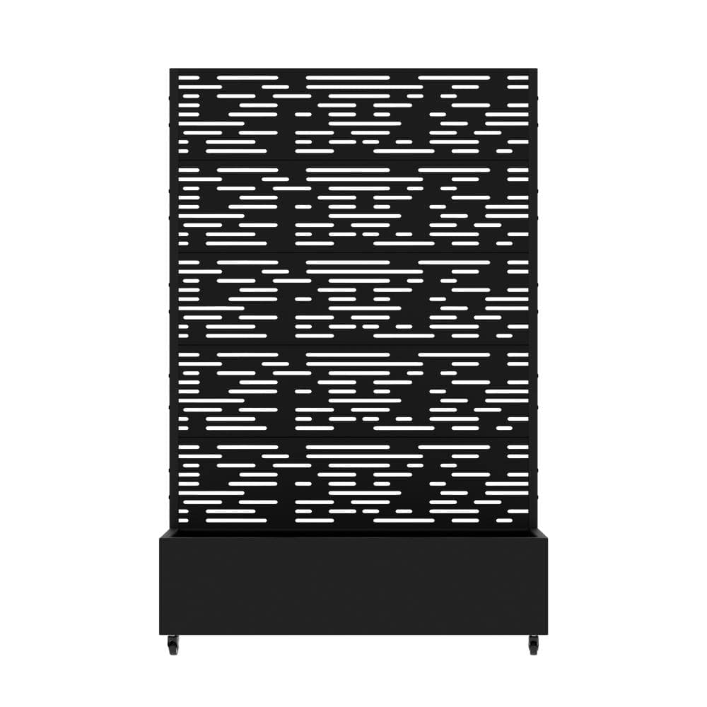 47 in. L x 16 in. W x 72 in. H Mobile Irregular Strip Shadow Trellis Black Iron Rect Outdoor Planter (1-Pack) price history on PriceWatchPro