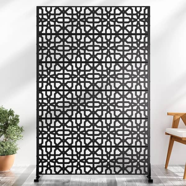 PexFix 72 in. x 47 in. Black Outdoor Galvanized Steel Privacy Screen