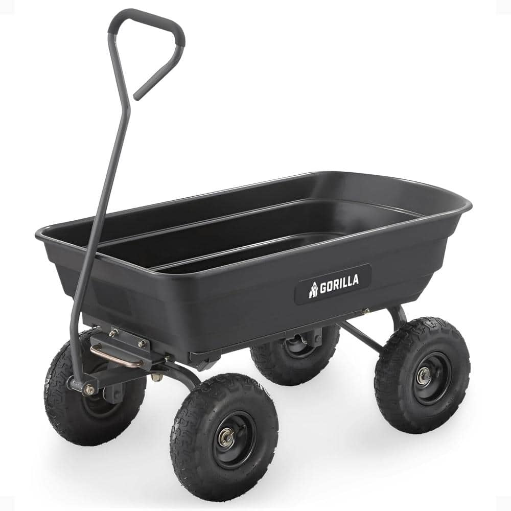 4 Cu Ft Poly Dump Cart, 600 lb Capacity, Heavy-Duty Utility Wagon with Pneumatic Tires for Yard & Garden price history on PriceWatchPro