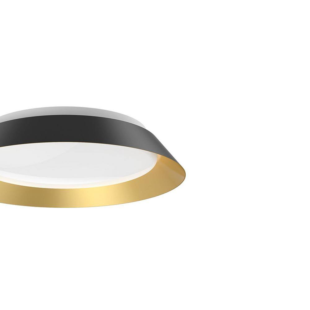 Gold and Black Glass LED Flush Mount Light