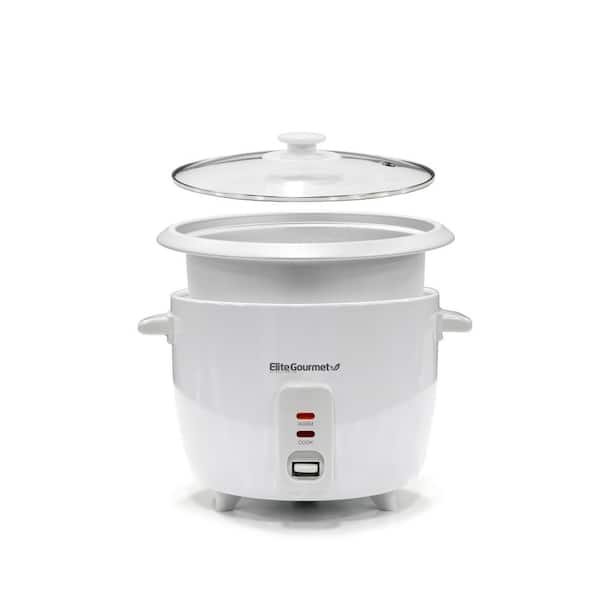 Elite Cuisine 6-Cup Rice Cooker with Glass Lid ERC-003