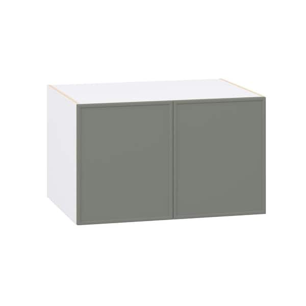 Fairview 33 in. W x 24 in. D x 20 in. H Assembled Slim Shaker Wall Bridge Kitchen Cabinet in Moss Green