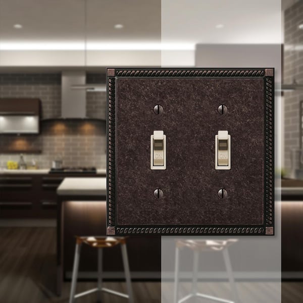 Bronze 2-Gang Toggle Wall Plate (1-Pack)
