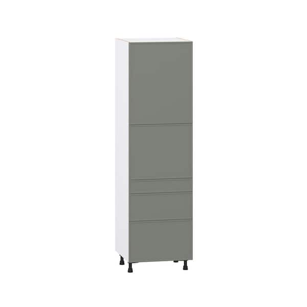 Fairview Moss Green Slim Shaker Assembled Pantry Kitchen Cabinet with 5 Drawers (24 in. W x 84.5 in. H x 24 in. D)