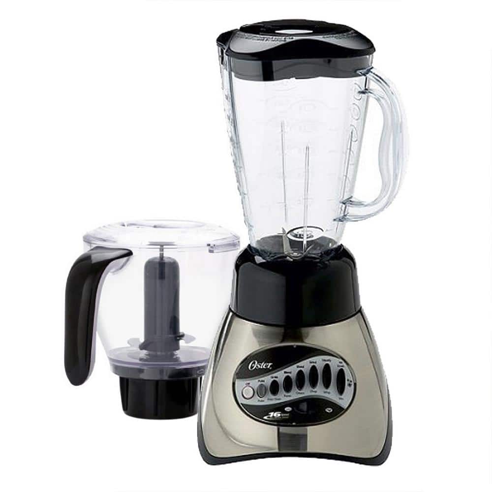 Oster 48 oz. 16-Speed Silver Blender with Food Processor 98589651M - The  Home Depot