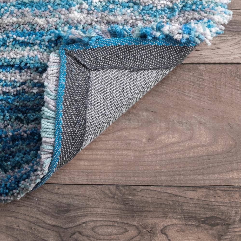 Sky Blue Handmade Tufted Shag Area Rug 4' x 6'