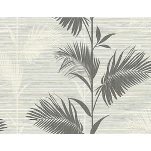 Away On Holiday Black Palm Paper Strippable Roll Wallpaper (Covers 60.8 sq. ft.)
