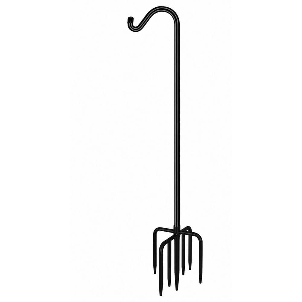 76 in Black Metal Adjustable 7-Prong Base Heavy Duty Shepherds Hook with 1 Hook for Outdoor Bird Feeder (1 Pack) price history on PriceWatchPro